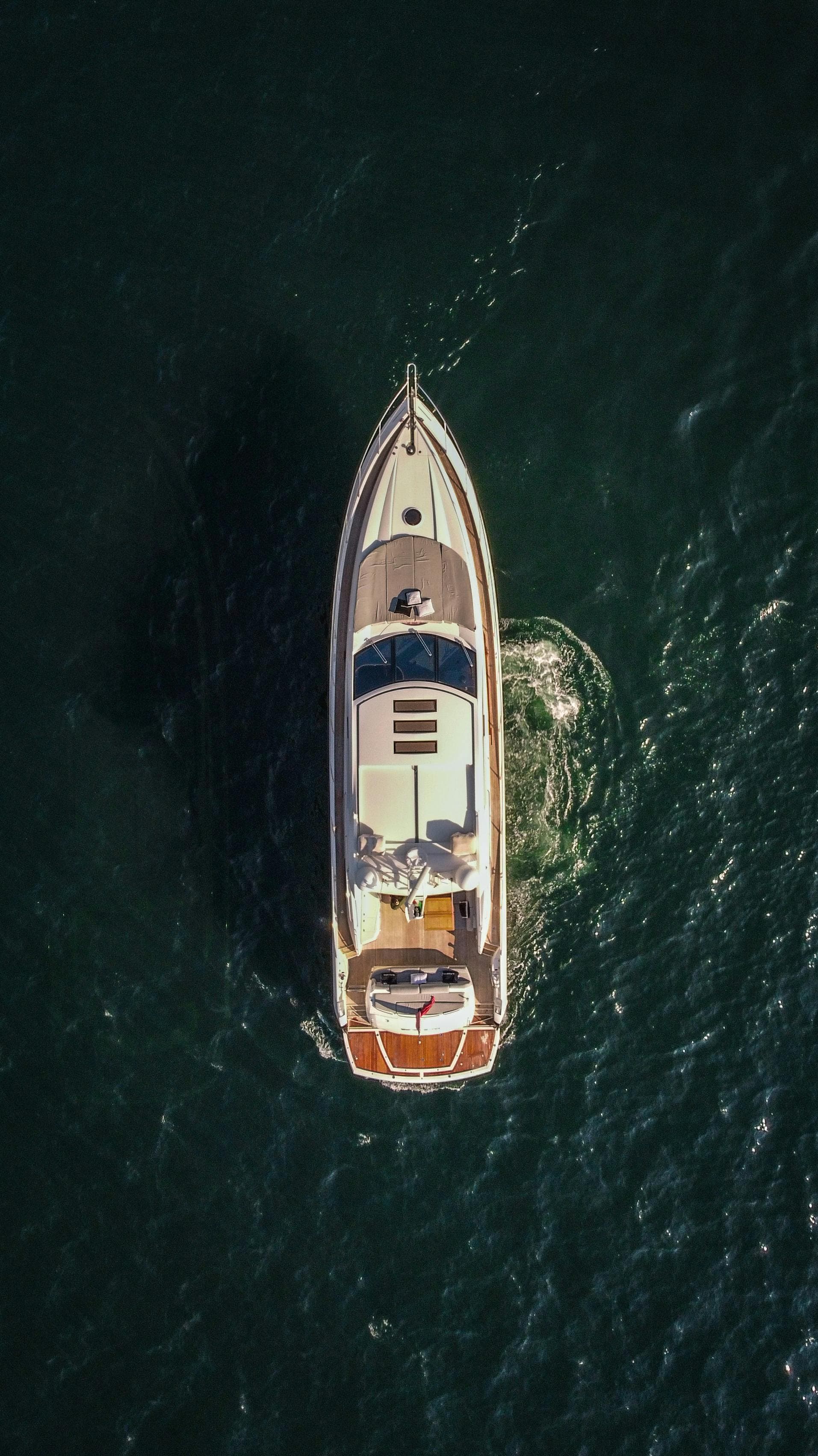 Aerial vessel inspection view — AI marine insurance platform